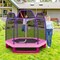 7 Feet Kids Trampoline with Safety Enclosure Net and Steel Frame Indoor or Outdoor Bounce Jumper Toy